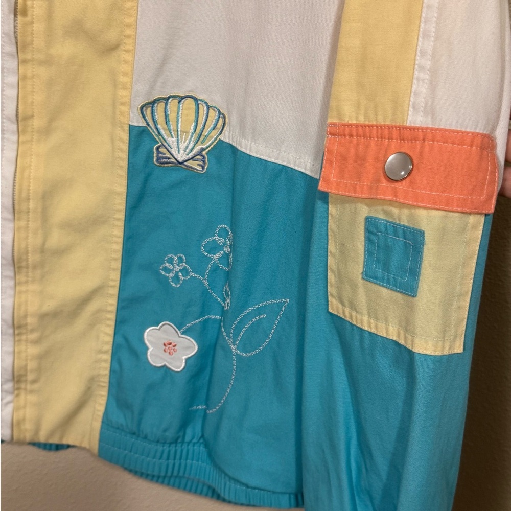 Colorful Patchwork Jacket With Embroidered Details - image 3